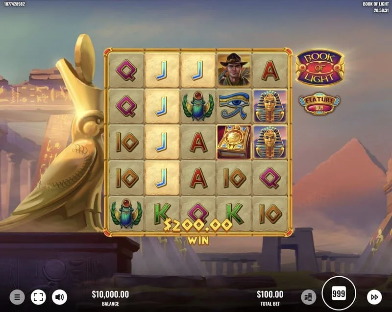 Book of Lights - เส้นที่ชนะในเกมหลักพร้อม Multiplier Wild